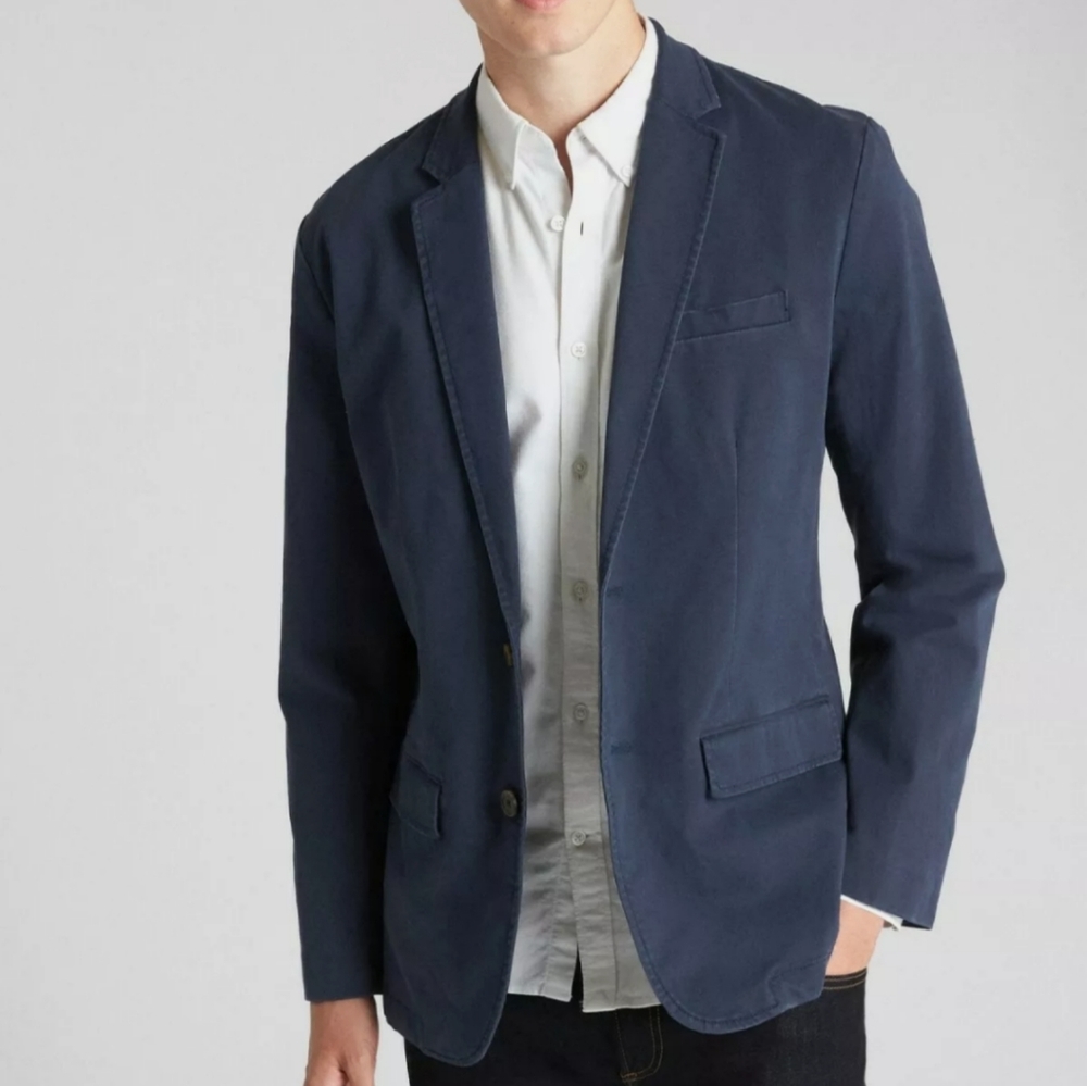 GAP Large Blue Casual Classic Blazer in Stretch